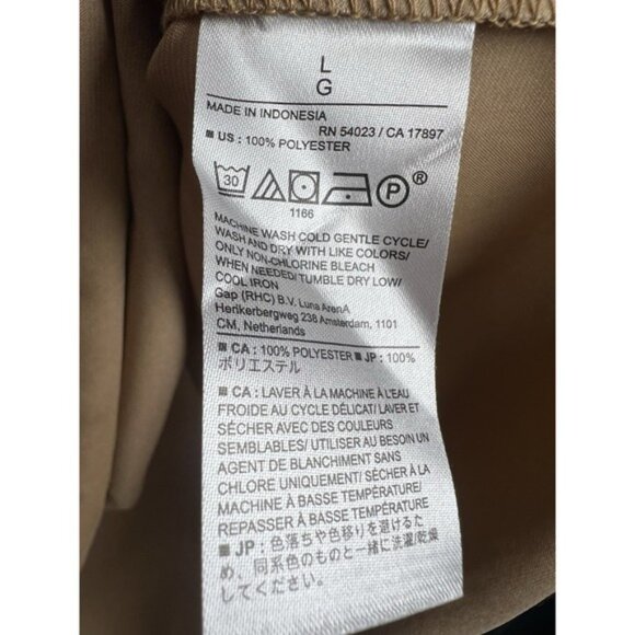 Banana Republic Volume Sleeve Satin Split Neck Blouse Size Large Afternoon Latte - Picture 6 of 11